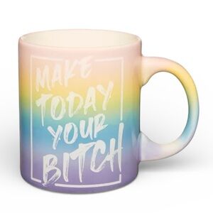 "Make Today Your B*tch" Funny Rainbow Ceramic Mug - NWT